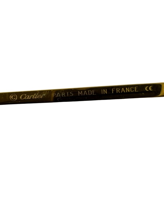 Vintage CARTIER 130 Rimless Oval Eyeglasses Gold C Decor Frames Made In France